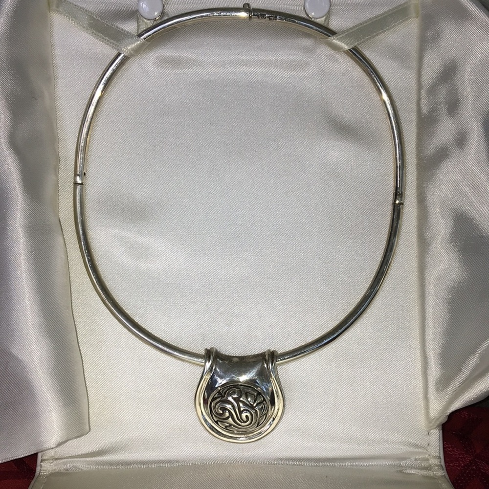 Vintage Zina Vtg 925 Sterling Silver Celtic knot design slide pendant w/necklace - Picture 3 of 7